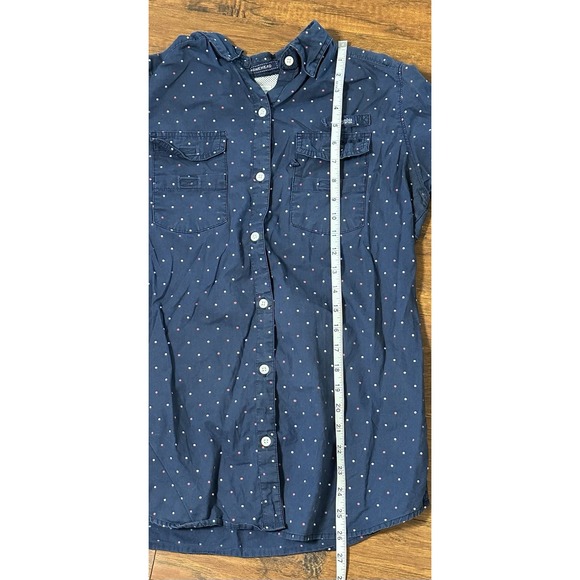 Columbia Super Bonehead Blue Polka Dot Button Up Shirt - Picture 4 of 6